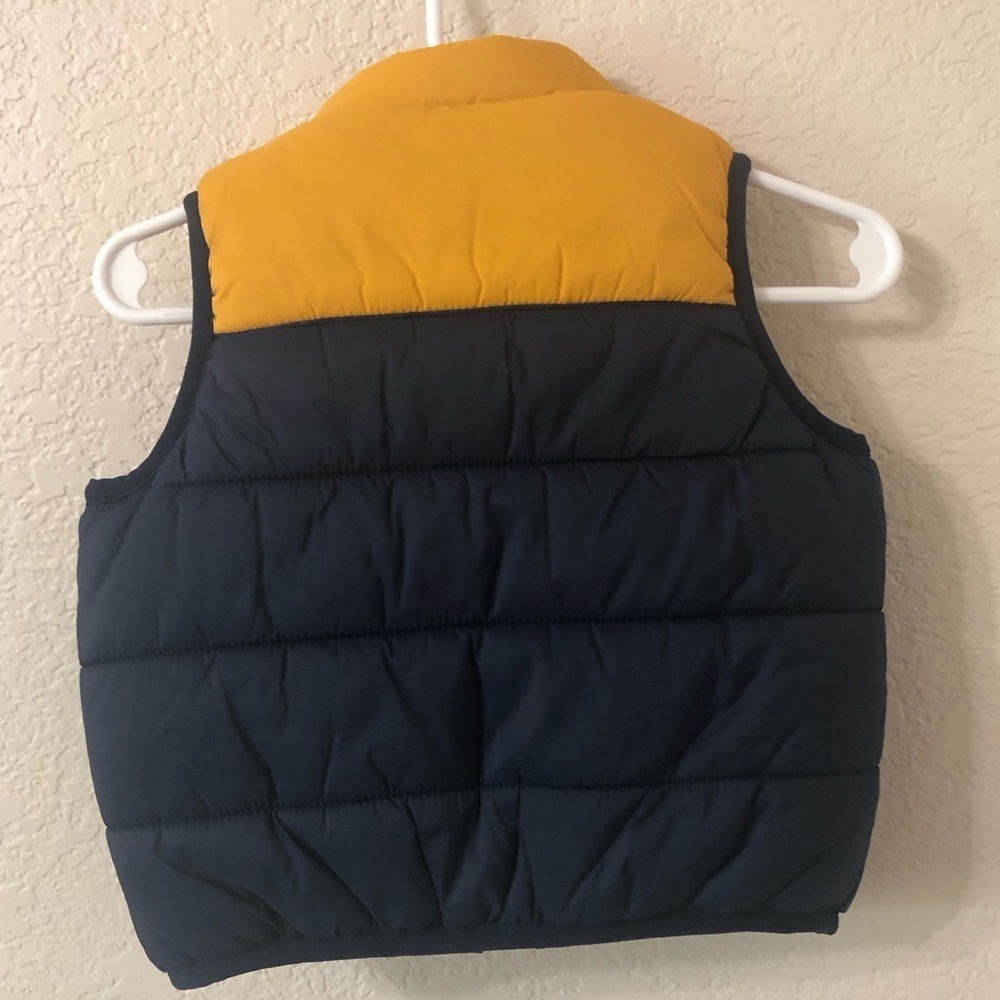 Janie and Jack Navy Reversible Colorblocked Puffer Vest - 6-12 Months - Picture 6 of 7